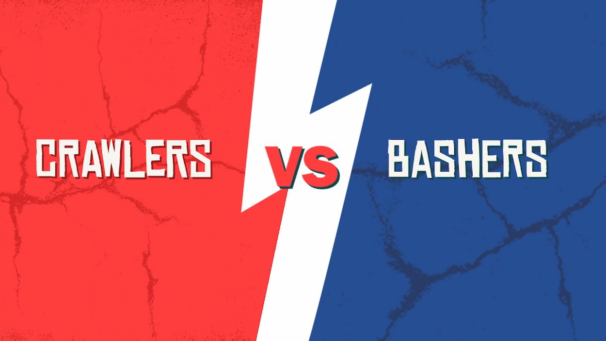 graphic of crawler vs basher
